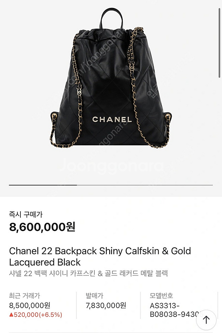 샤넬 22백팩 블랙--4